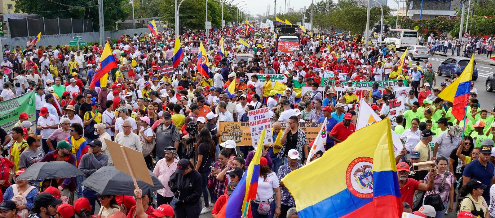 Imagen de archivo de una marcha en Barranquilla.
