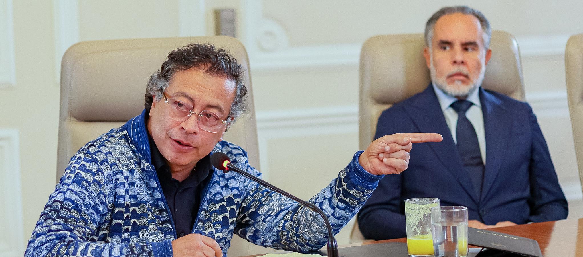 El Presidente Gustavo Petro y el Ministro del Interior, Armando Benedetti.
