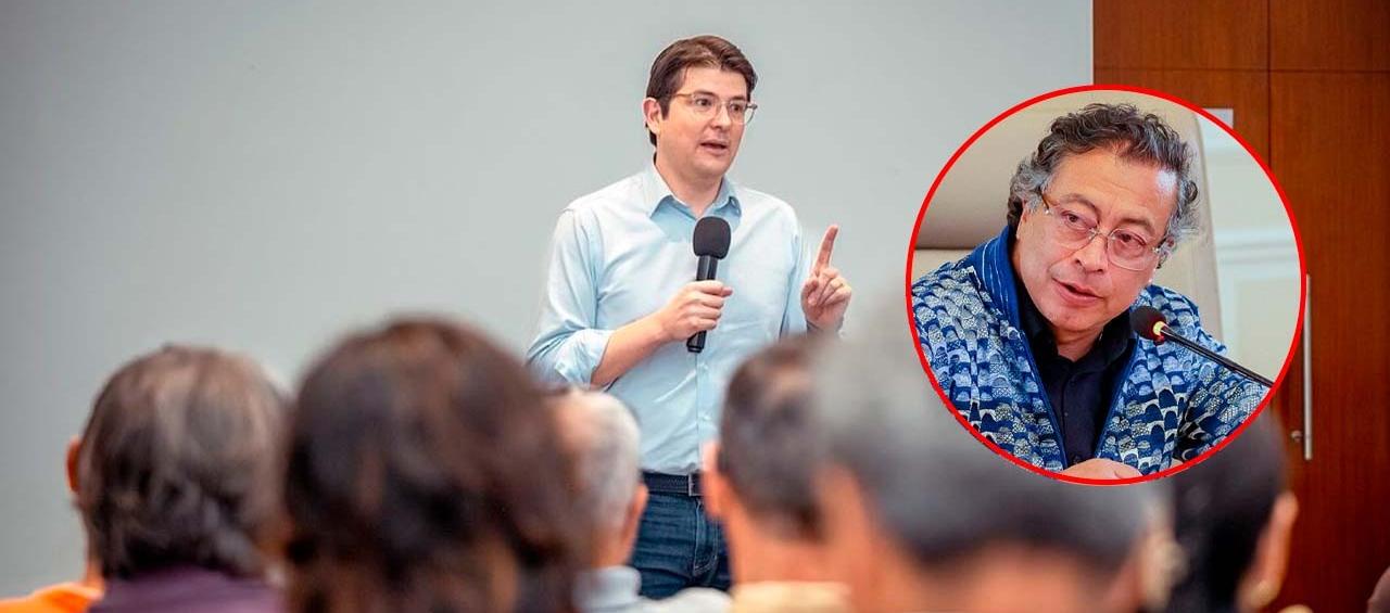 El senador Miguel Uribe Turbay y el Presidente Gustavo Petro.