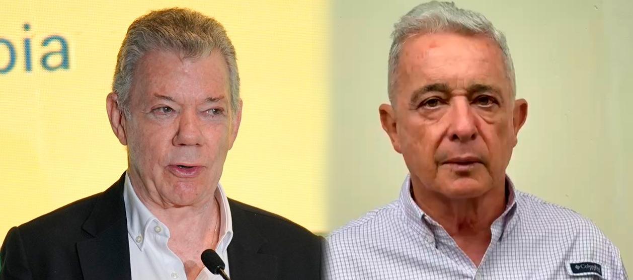 Juan Manuel Santos y Álvaro Uribe Vélez.