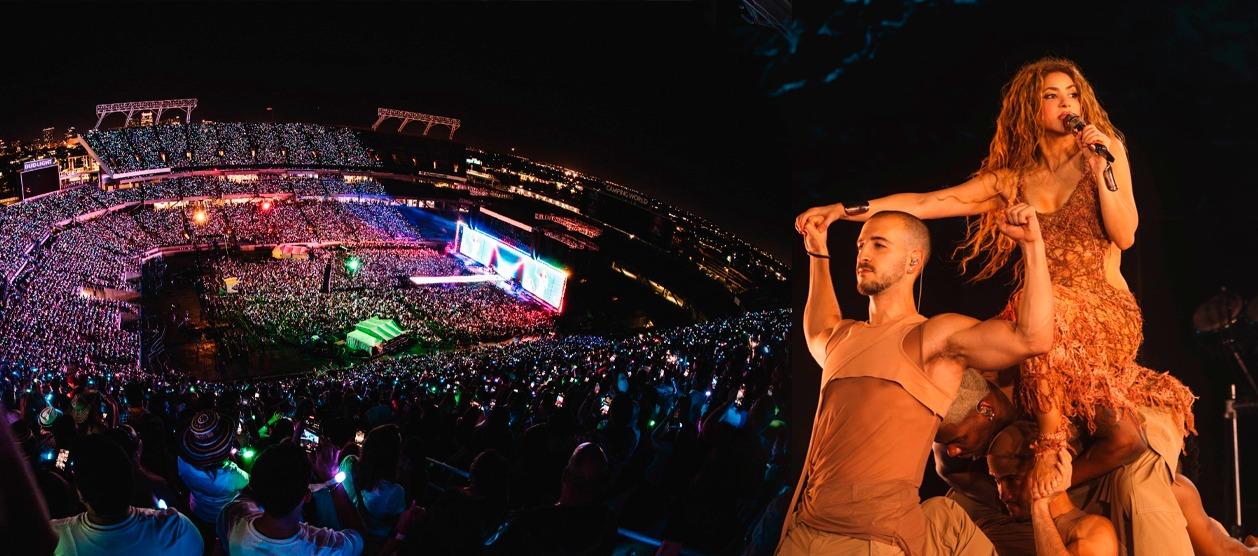 La artista barranquillera Shakira, durante su concierto en Orlando. 