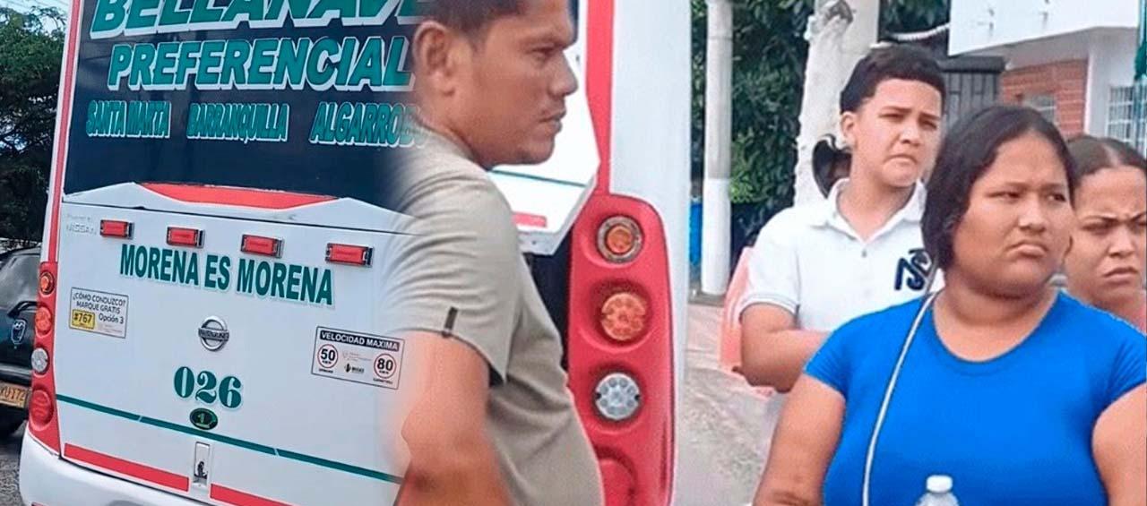 Bus asaltado en Tasajera.