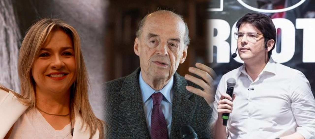 Vicky Dávila, Álvaro Leyva y Miguel Uribe.