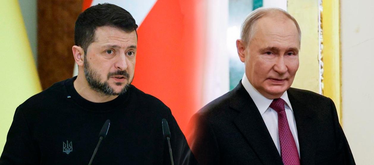 Volodímir Zelenski, presidente de Ucrania y Vladímir Putin, presidente de Rusia. 