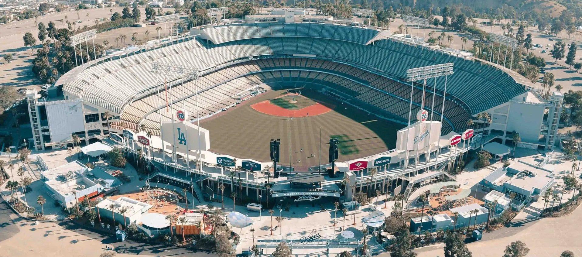 El Dodger Stadium, la casa de los Dodgers de Los Ángeles. 