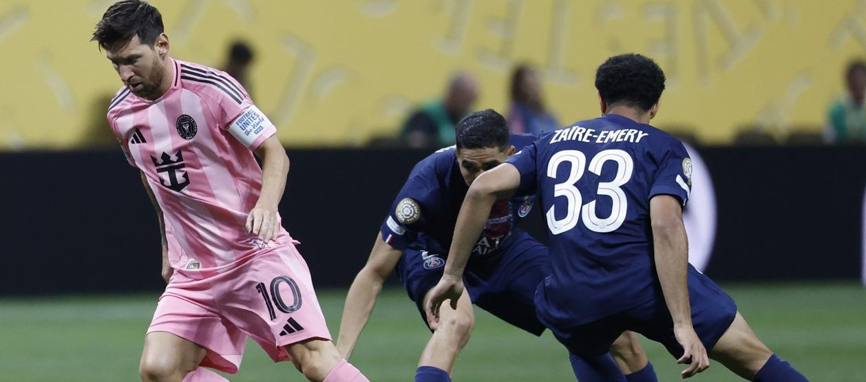 El argentino Lionel Messi durante el partido contra el PSG. 