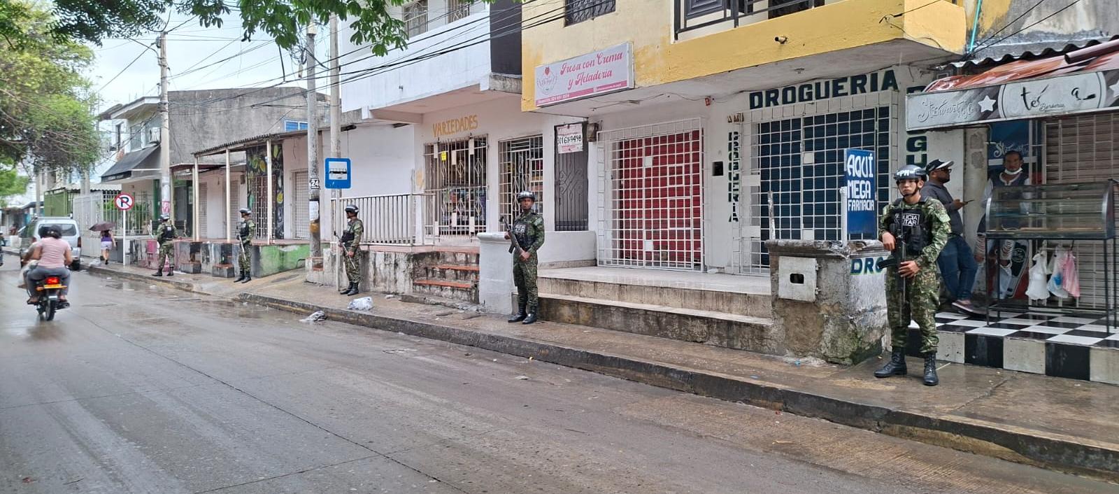 Presencia de militares en las calles de Soledad. 
