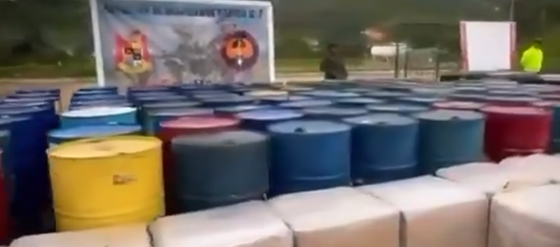 Químico para cocaína decomisado.