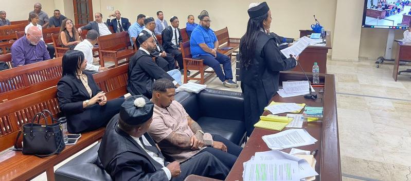 El pelotero Wander Franco durante la audiencia.  