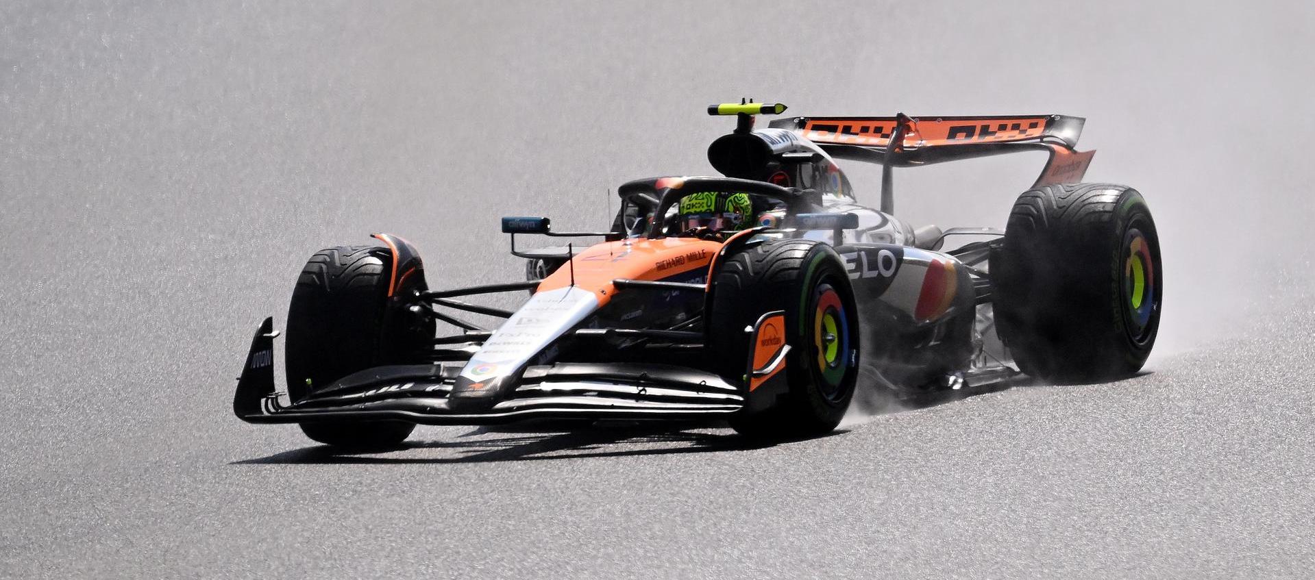 Lando Norris corriendo el GP de Gran Bretaña.