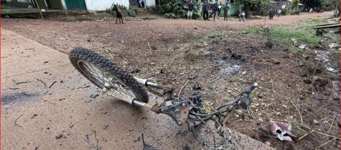 La motocicleta fue activada al paso de los soldados en la mañana de este viernes. 