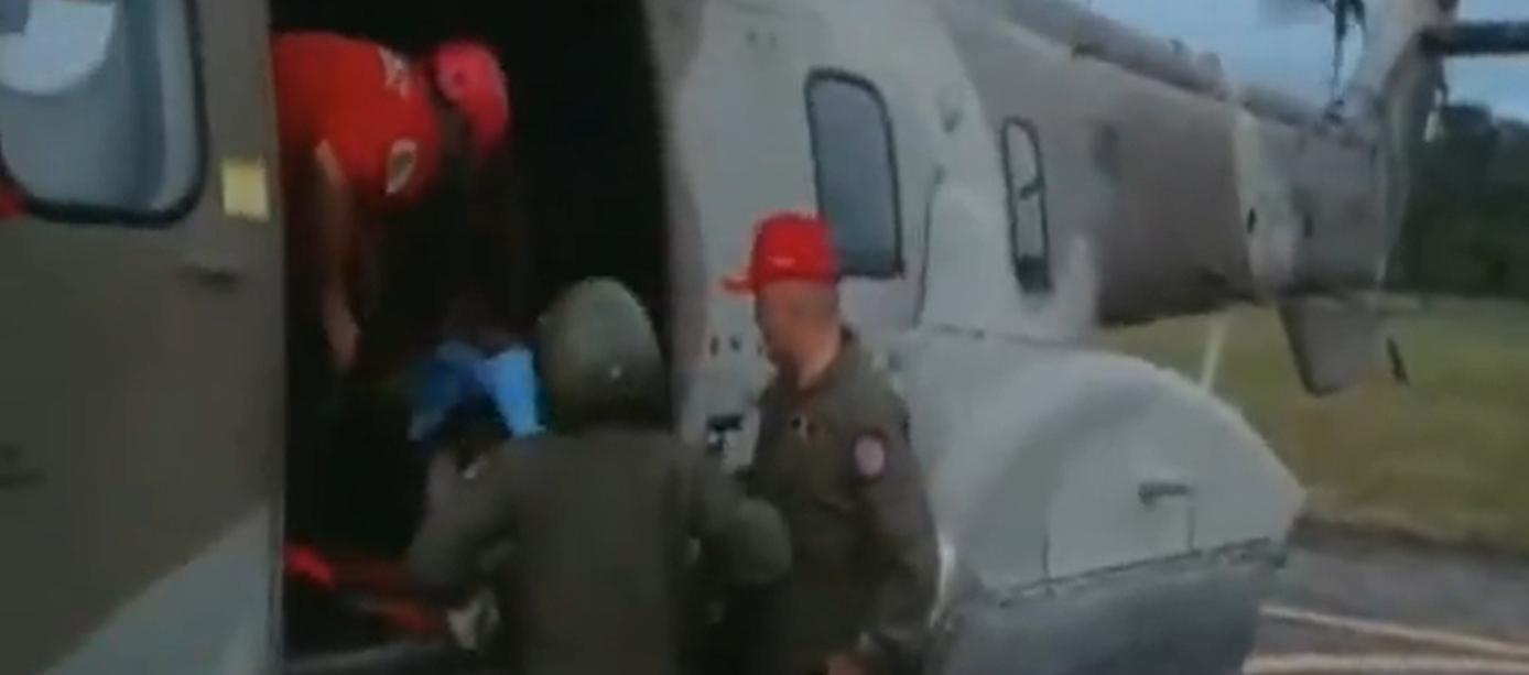 Momento del operativo de rescate.