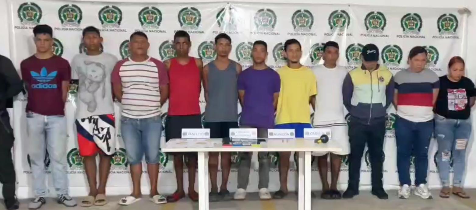 Los capturados por la Policía Metropolitana de Barranquilla.
