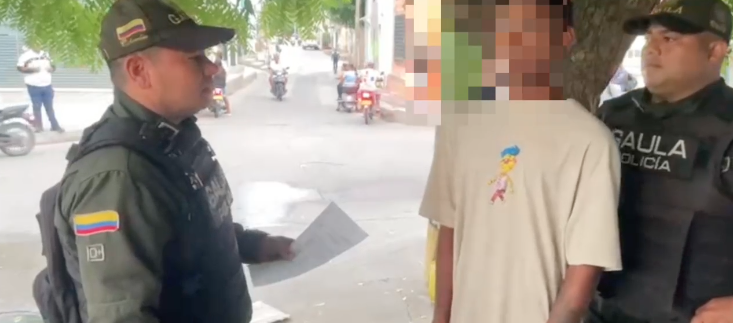 Momento de la captura del adolescente. 