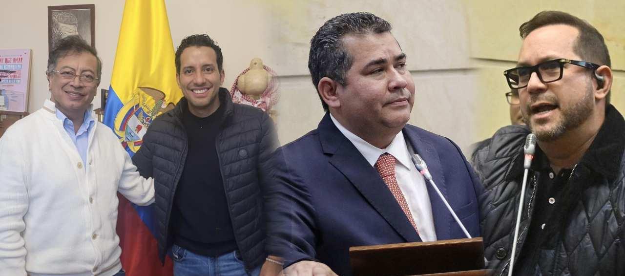 El Presidente Gustavo Petro con el representante Julián López y los senadores Alejandro Chacón y Lidio García.