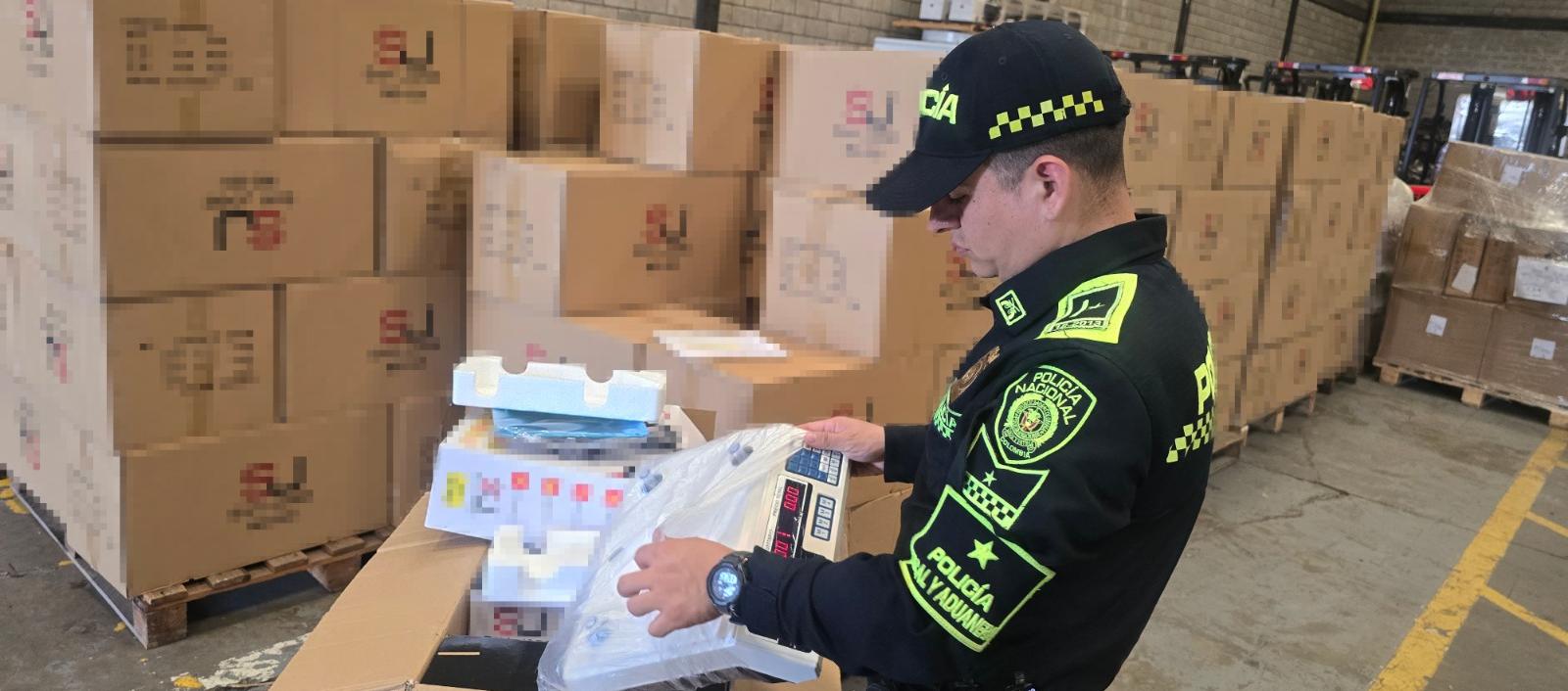 La maquinaria aprehendida por la Policía Metropolitana de Barranquilla. 