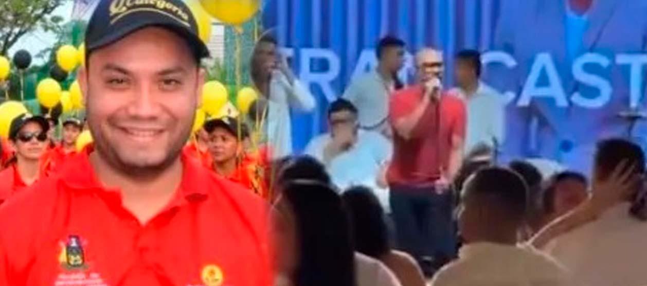 El abogado Diego Acosta Osorio y la imagen de la fiesta.