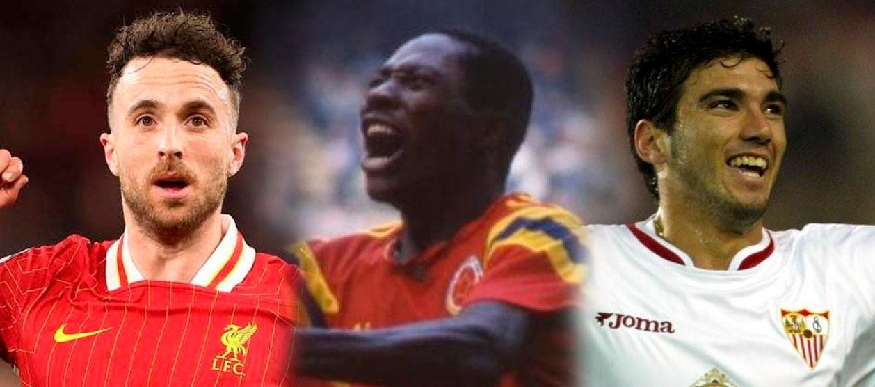 Diogo Jota, Freddy Rincón y José Antonio Reyes.