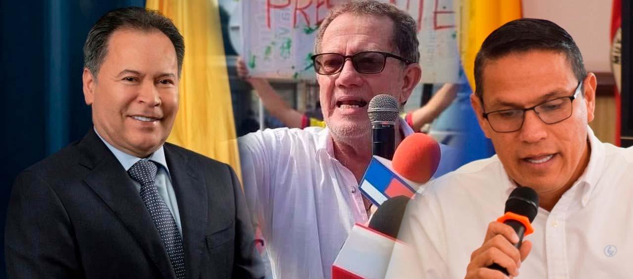 Gobernador de Norte de Santander, William Villamizar; Periodista Jaime Vásquez y alcalde de Cúcuta, Jorge Acevedo.
