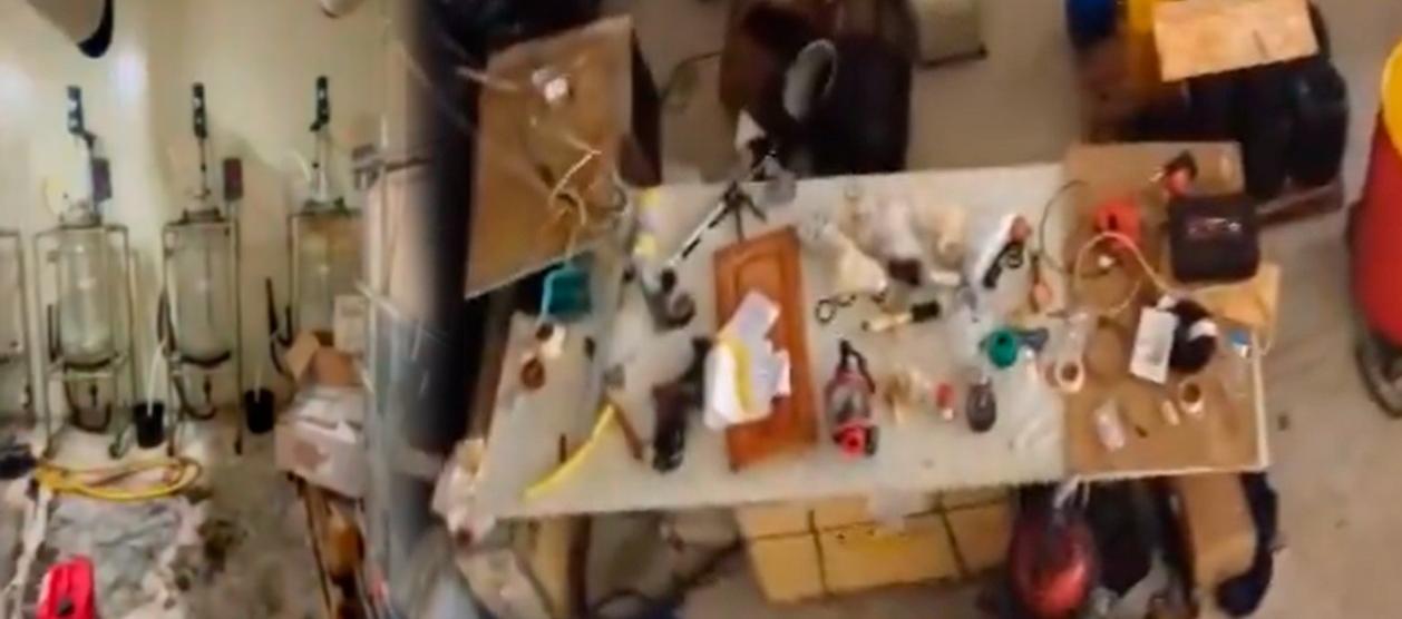 Laboratorio de drogas desmantelado.