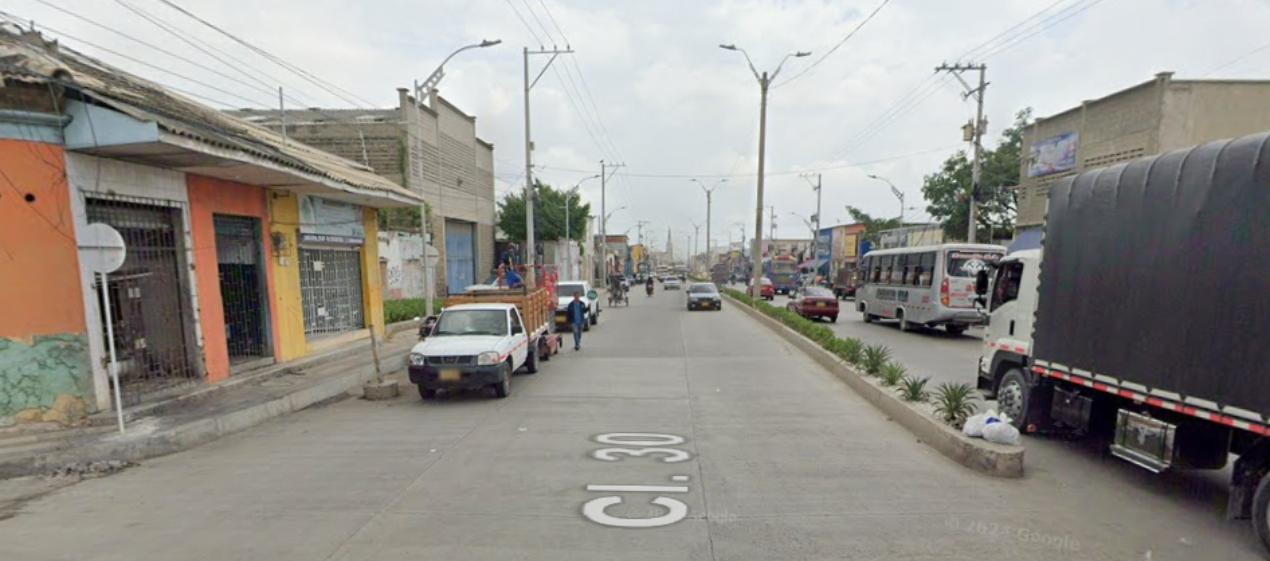Calle 30 con carrera 29, lugar donde ocurrió el crimen. 