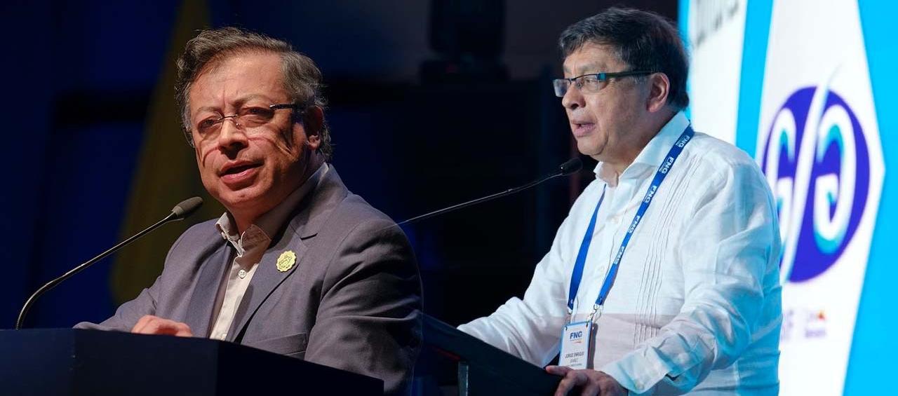 El Presidente Gustavo Petro y el magistrado Jorge Ibáñez.