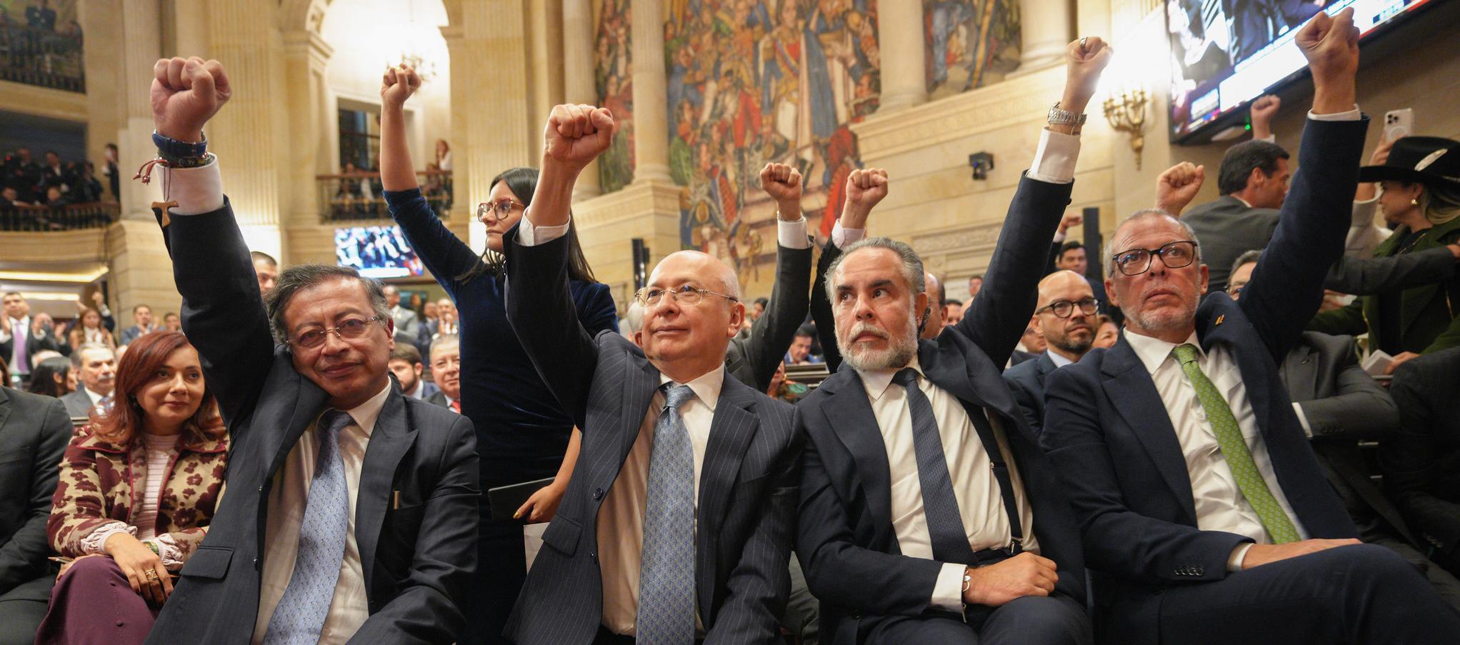 Gustavo Petro, Eduardo Montealegre, Armando Benedetti y Alfredo Saade.