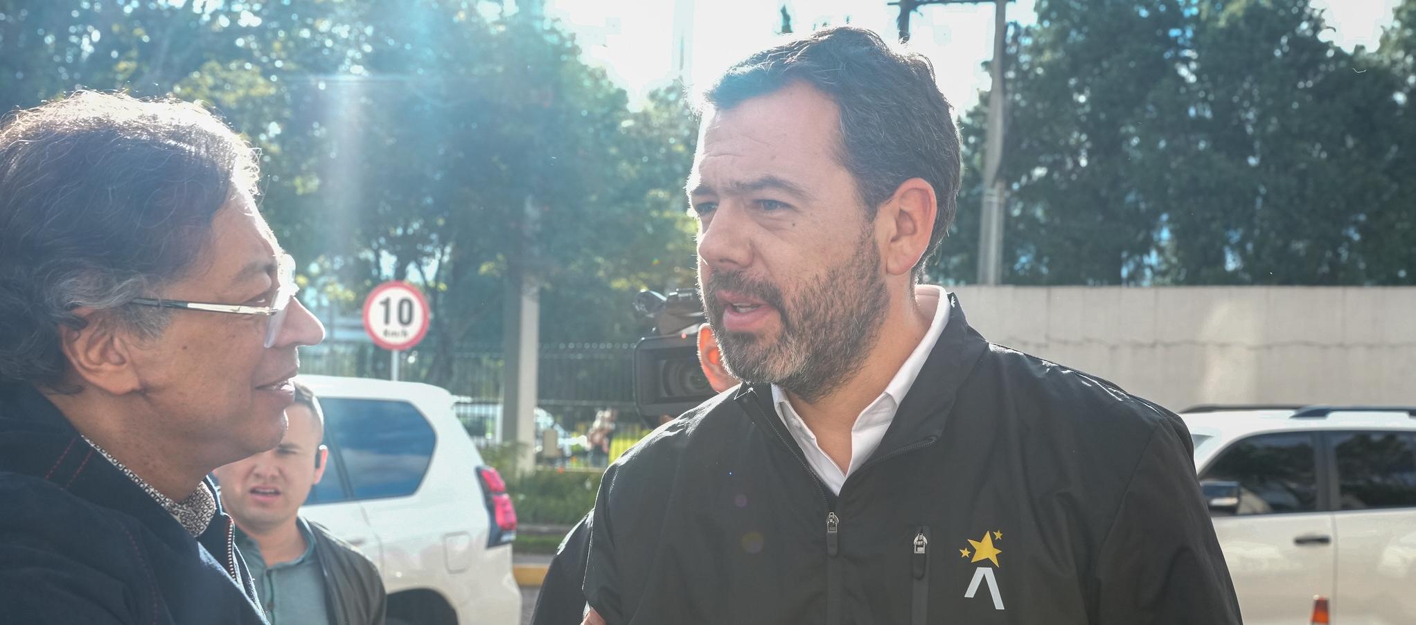 El Presidente Gustavo Petro y el alcalde de Bogotá, Carlos Fernando Galán.