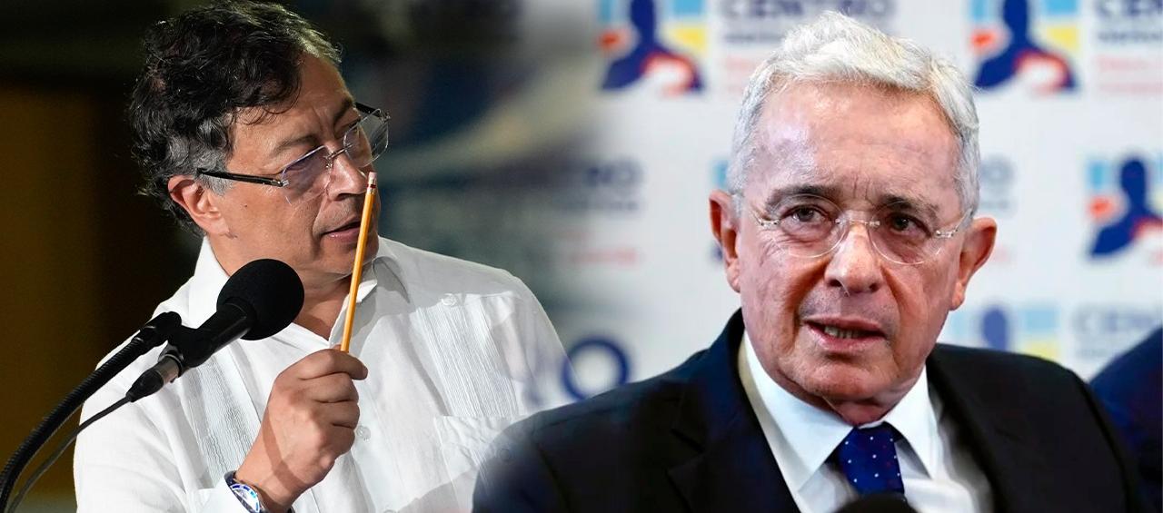 Gustavo Petro y Álvaro Uribe Vélez.