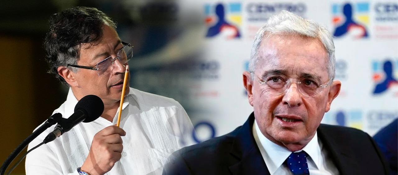 El Presidente Gustavo Petro y exmandatario Álvaro Uribe Vélez.