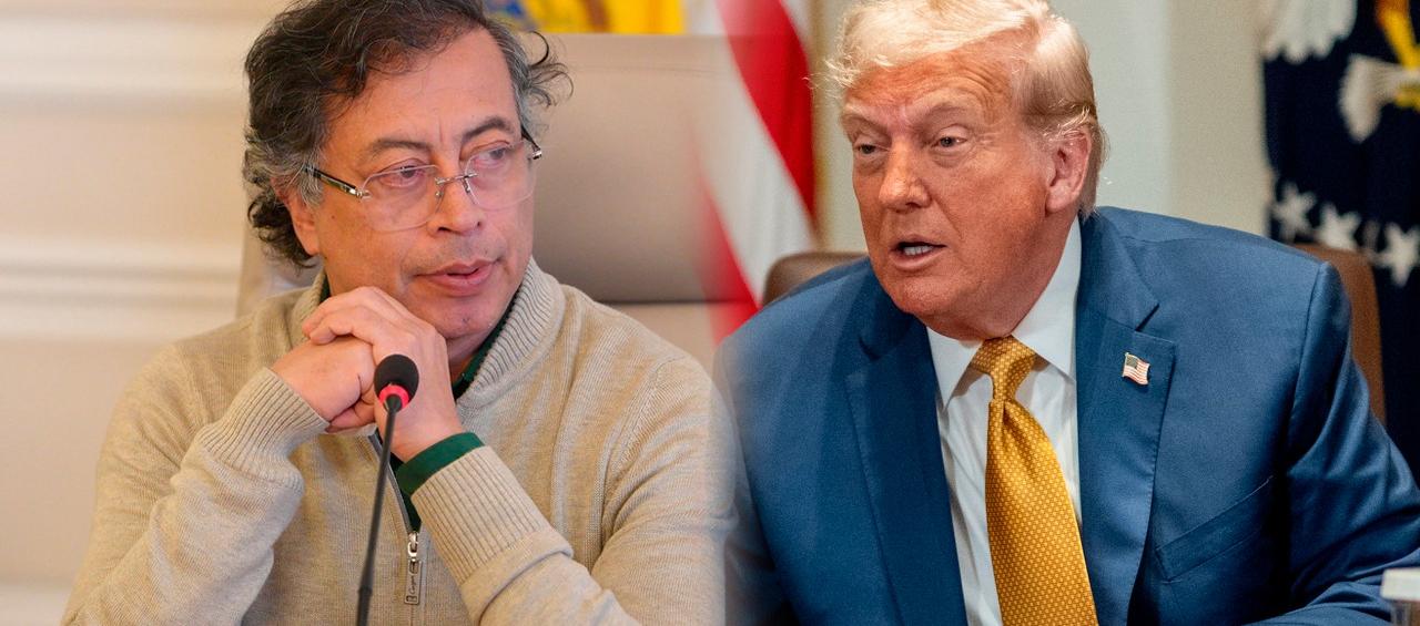 Presidentes Gustavo Petro y Donald Trump. 