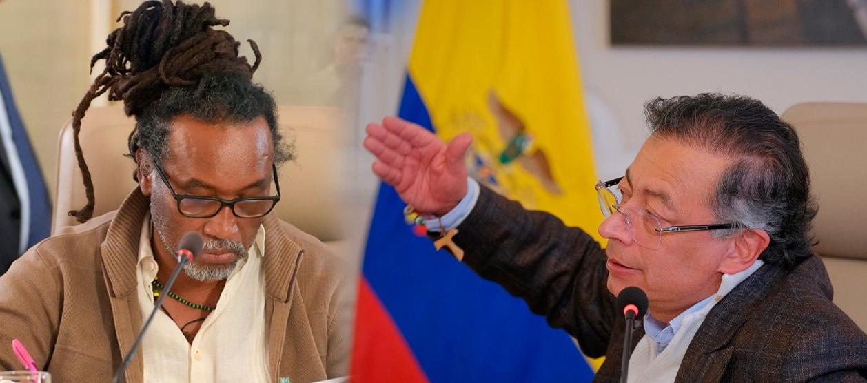 El Ministro de la Igualdad, Carlos Rosero y el Presidente Gustavo Petro.