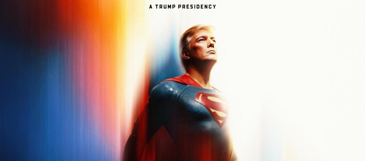 La imagen de Donald Trump como 'Superman'.
