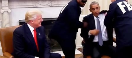 Donald Trump y Barack Obama, en el video generado por IA.