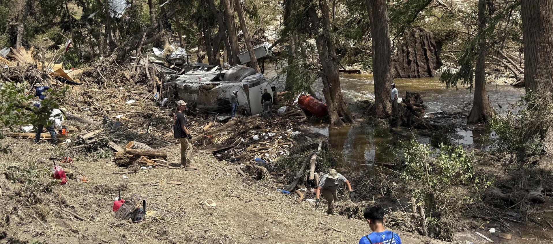 Zona afectada en Texas por las inundaciones.