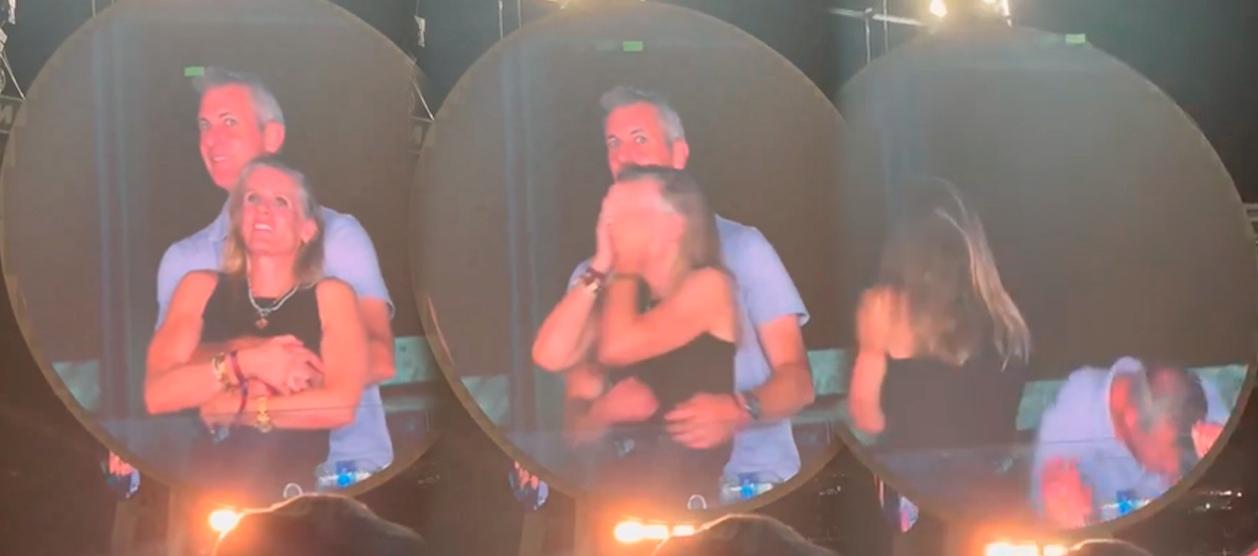 Andy Byron y Kristin Cabot siendo captados durante el concierto. 