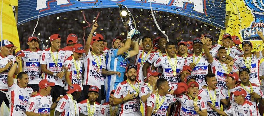 Celebración del segundo título de Copa Colombia obtenido por Junior en 2017. 