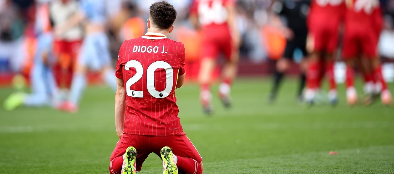 Diogo Jota con el número en su camiseta con el que pasará a la inmortalidad.