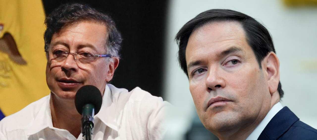 El Presidente Gustavo Petro y el secretario de Estado de EE.UU., Marco Rubio.
