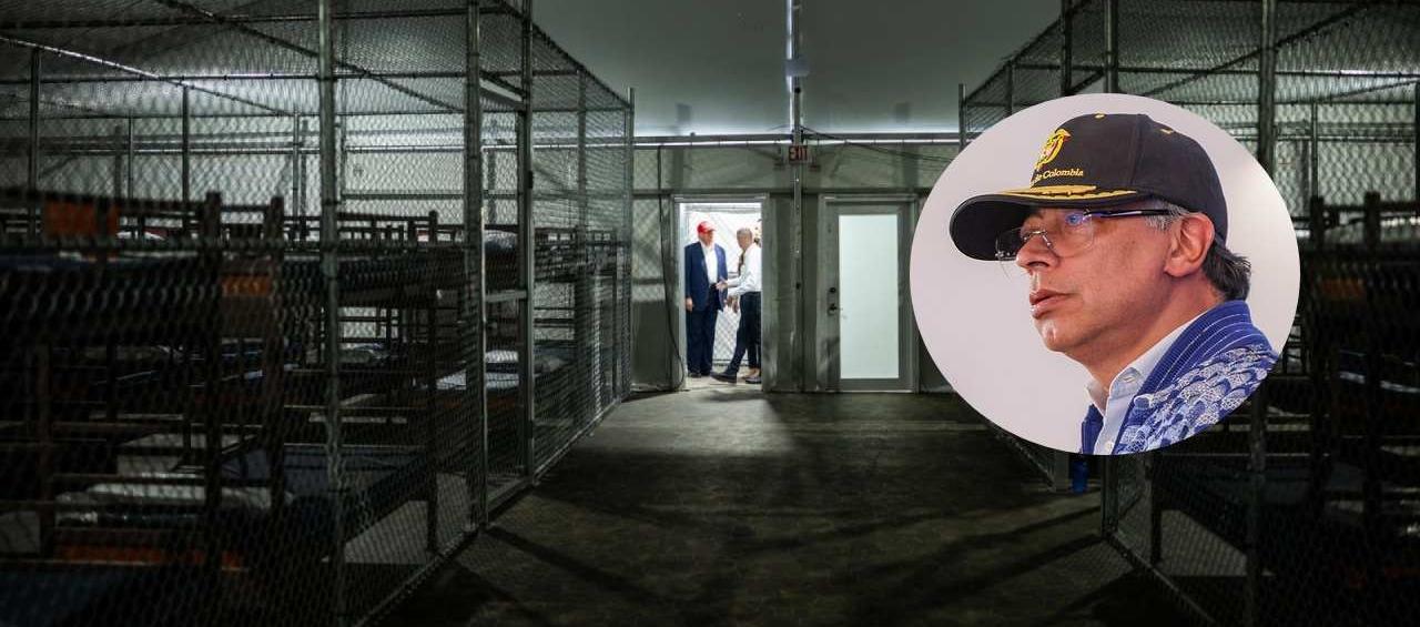 Cárcel ‘Alligator Alcatraz’ y el Presidente Gustavo Petro (círculo)
