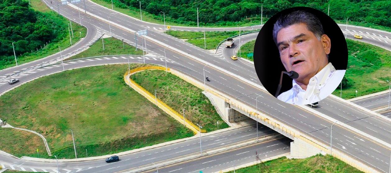 Aspecto de la Vía al Mar y el Procurador Gregorio Eljach. 