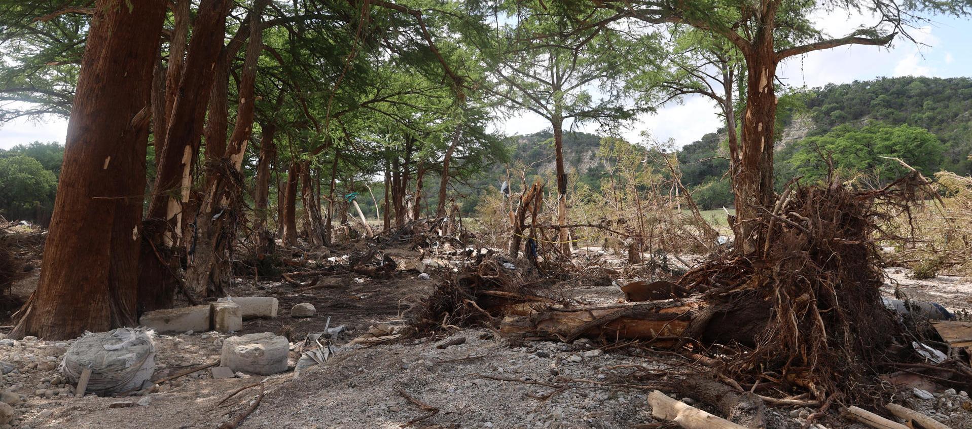 Zona afectada por las inundaciones este miércoles, en Kerville, Estados Unidos.