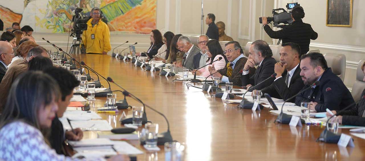 El Presidente de la República, Gustavo Petro, en el Consejo de Ministros.
