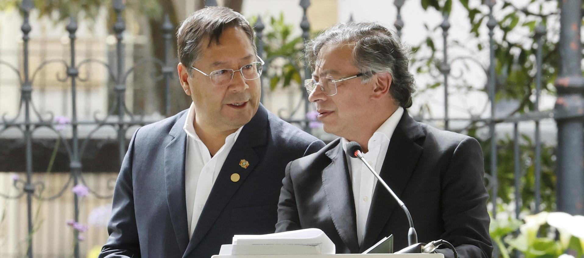 El Presidente Gustavo Petro y su homólogo de Bolivia, Luis Arce.