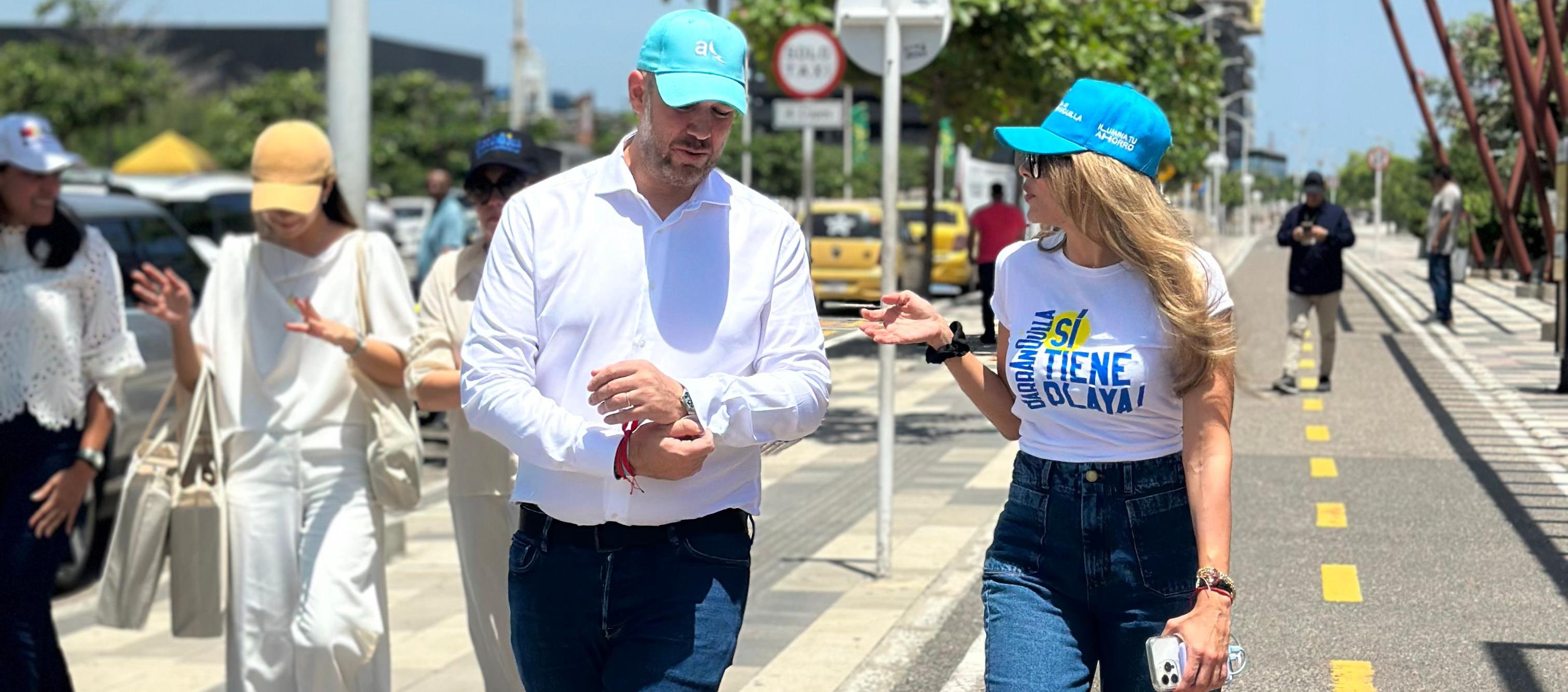 Ana María Aljure, gerente de Ciudad, y el CEO de Avianca, Frederico Pedreira.