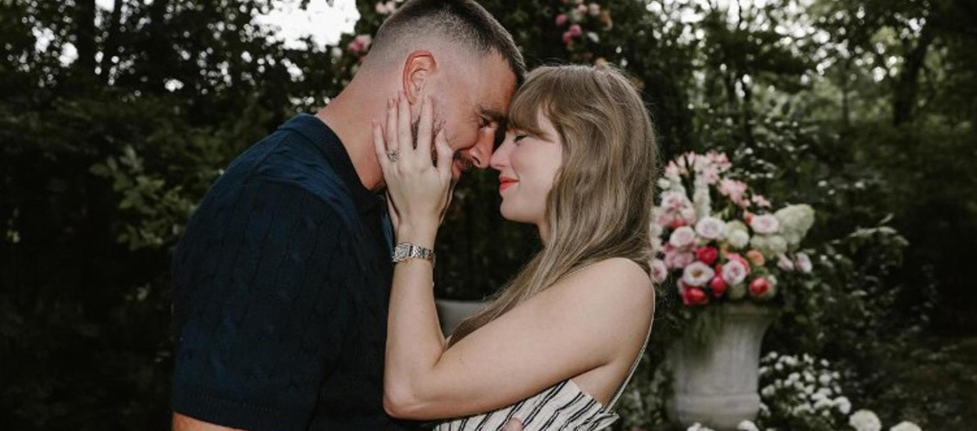 Taylor Swift y el jugador estadounidense de fútbol americano Travis Kelce.