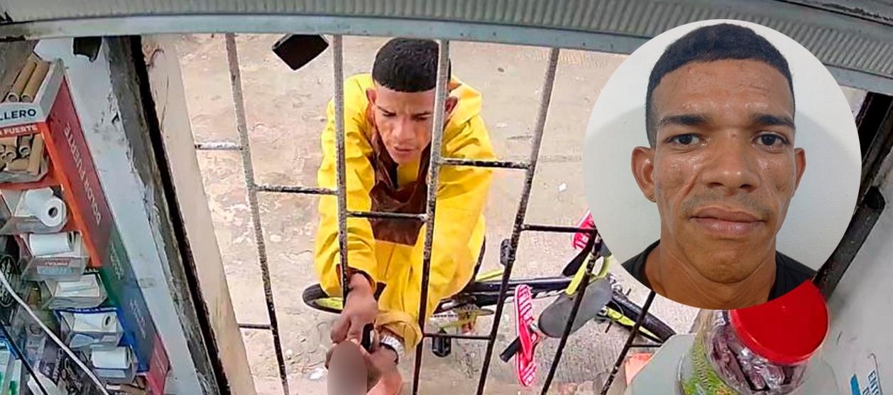 David Torres Núñez, alias ‘Care Muerto’, quedó grabado cuando asaltaba una droguería. 