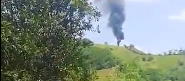  Helicóptero fue derribado con un dron.