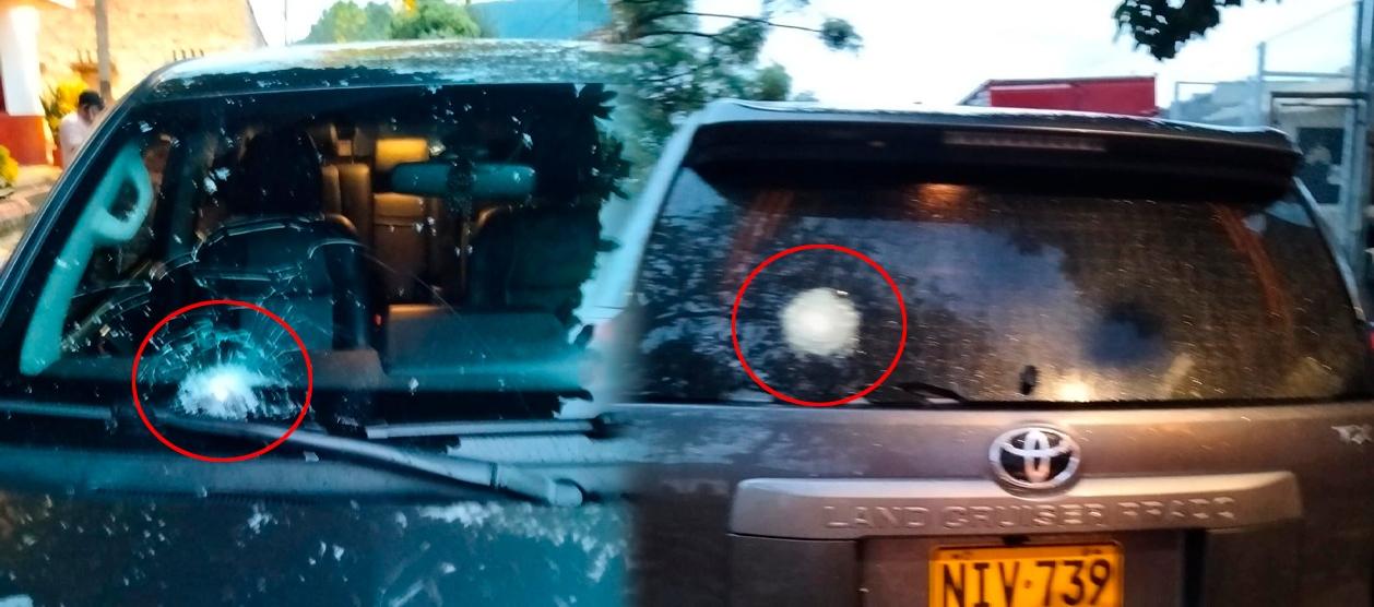 Así quedó el vehículo de Julio César Triana tras el atentado.