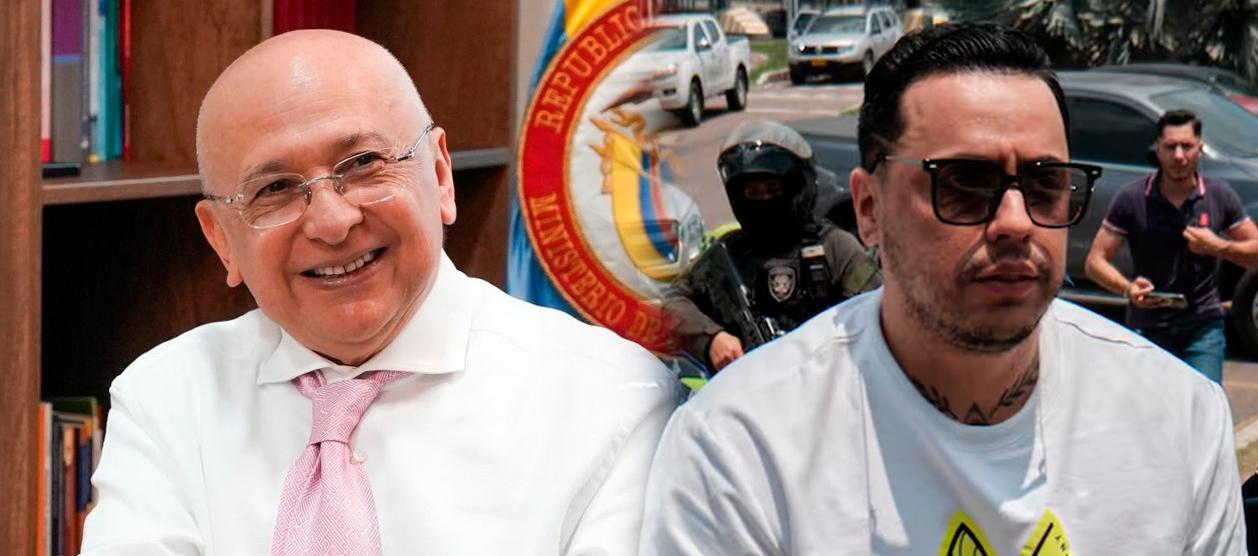 El Ministro de Justicia, Eduardo Montealegre; y Jorge Eliécer Díaz Collazos, alias 'Castor'. 